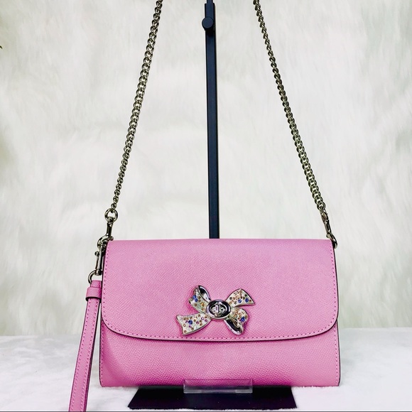 Coach Bow Turnlock Chain Crossbody Bag - Picture 1 of 8